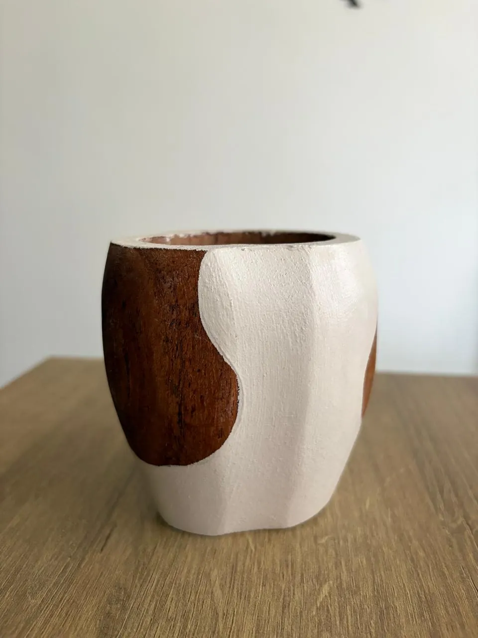 Mate ranchero de madera, terminación blanca